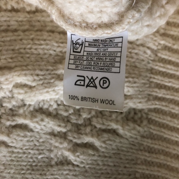 Vintage cream British wool fisherman sweater - Picture 10 of 10
